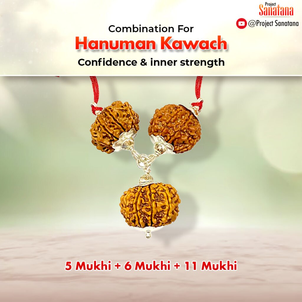Hanuman Kavach Rudraksha Combination - Certified Beads