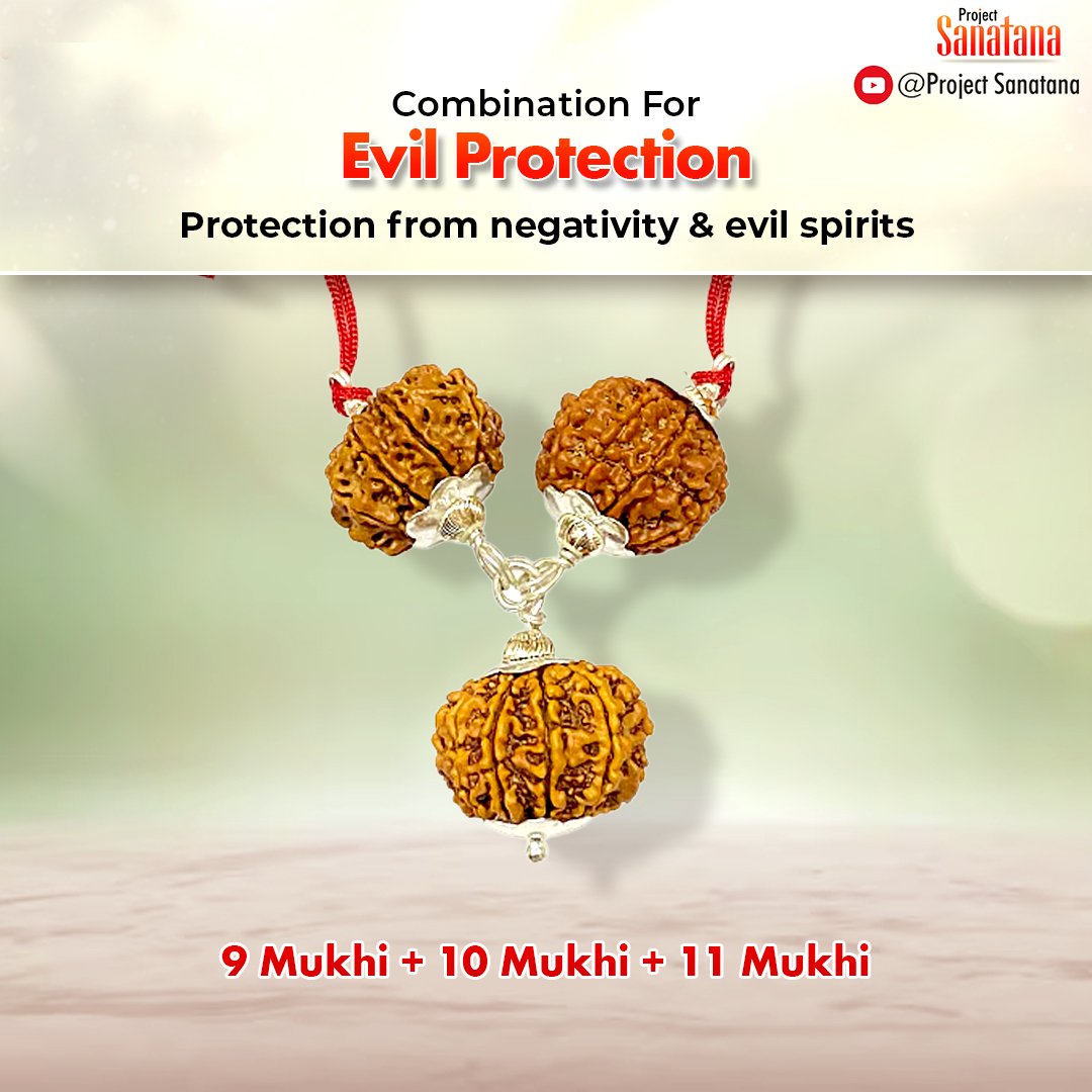 Evil Protection Rudraksha Kawach - Certified beads