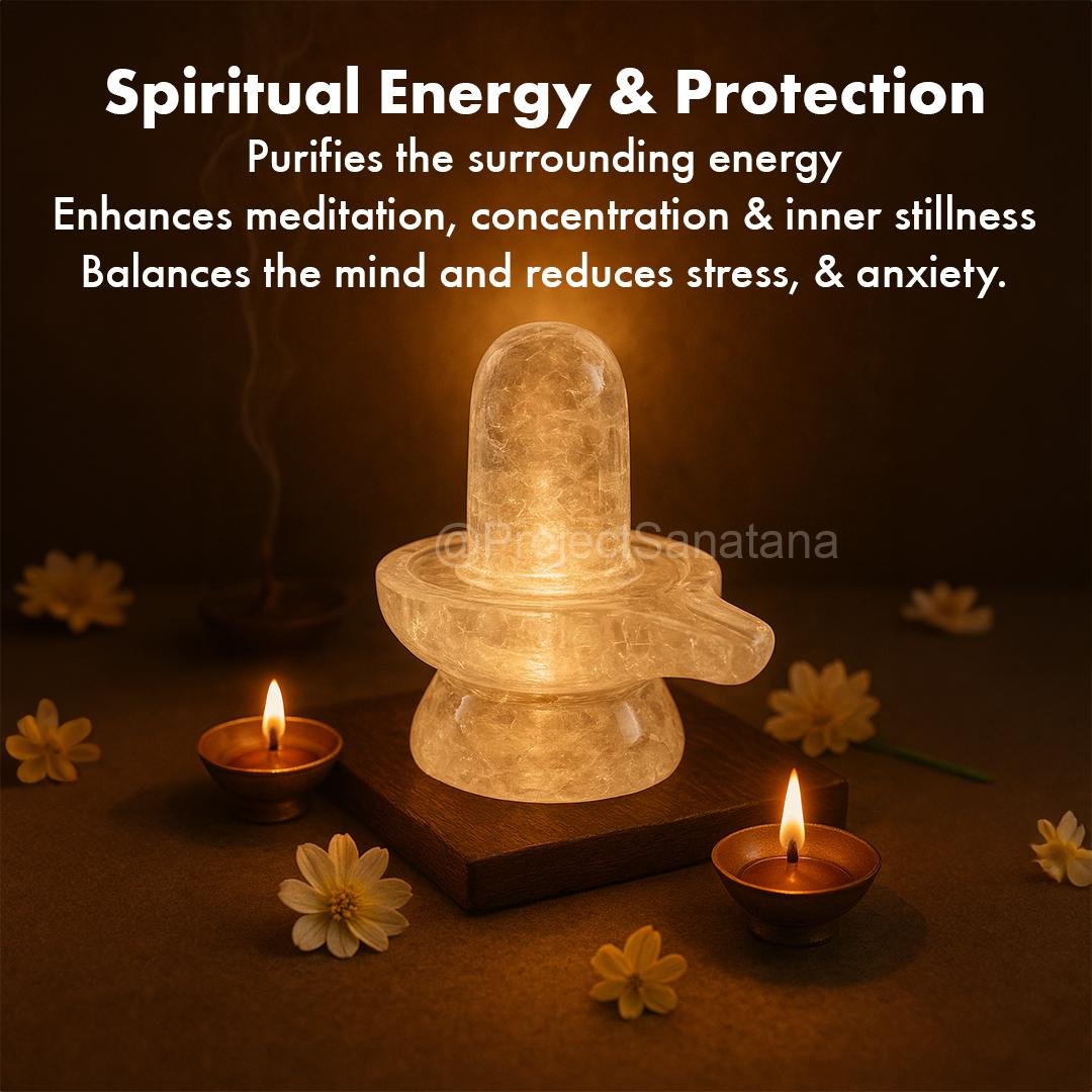 Sphatik Shiva Lingam– Natural Quartz Hand-Carved, Energized | For Health, Clarity, Purity & Spiritual Growth 330g - 3" - Image 2