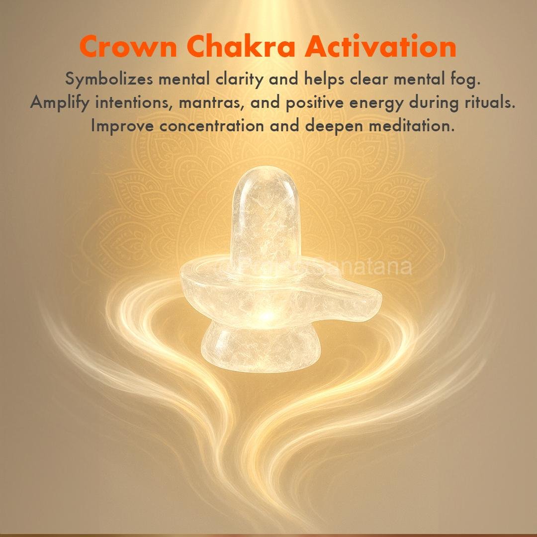 Sphatik Shiva Lingam– Natural Quartz Hand-Carved, Energized | For Health, Clarity, Purity & Spiritual Growth 330g - 3" - Image 4