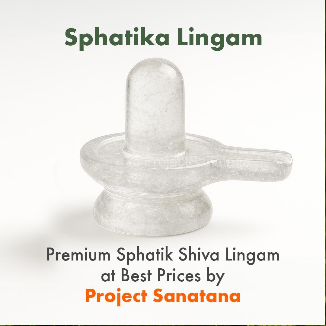 Sphatik Shiva Lingam– Natural Quartz Hand-Carved, Energized | For Health, Clarity, Purity & Spiritual Growth 330g - 3"