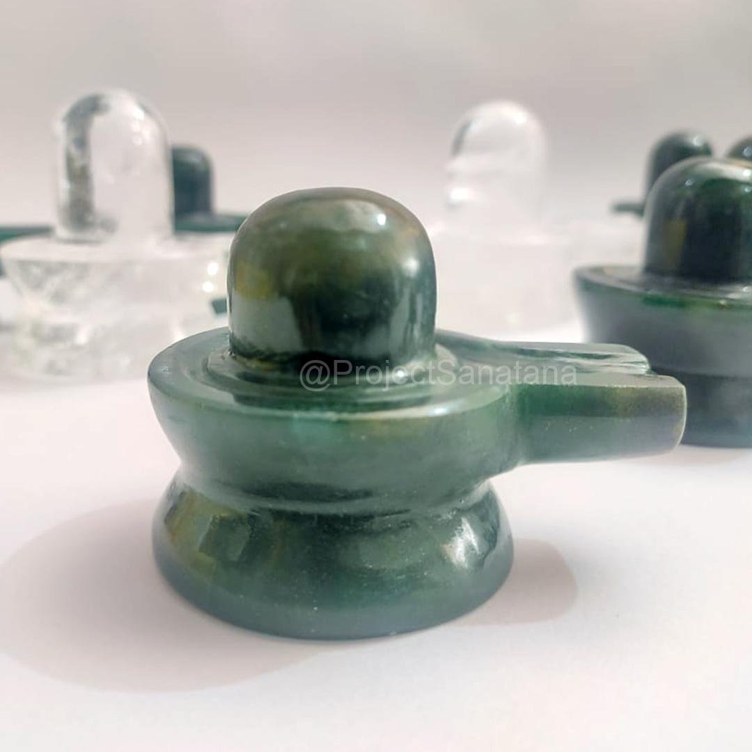 Green Jade Shiva Lingam – Natural Jade Shivling for Healing & Energy 240g - 2.2" - Image 8