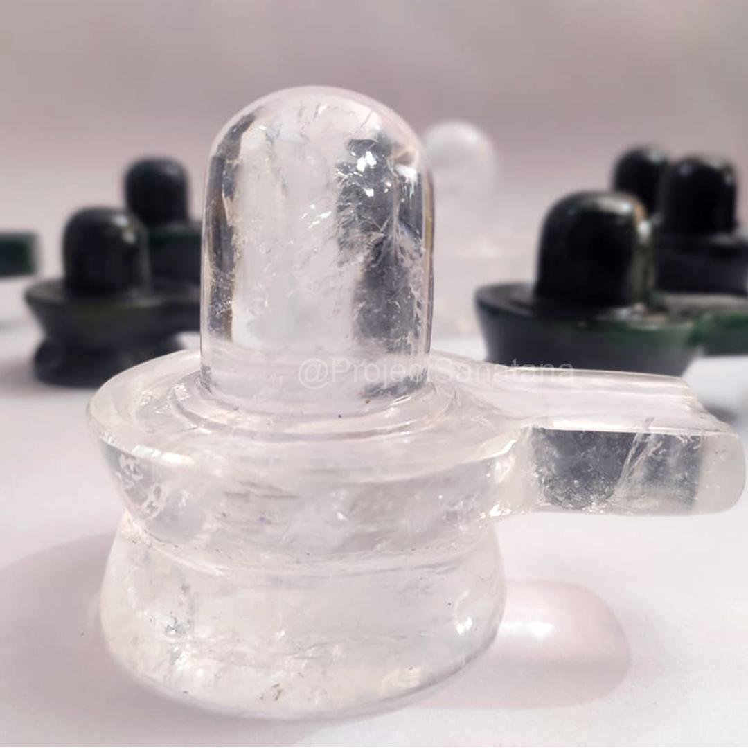Sphatik Shiva Lingam– Natural Quartz Hand-Carved, Energized | For Health, Clarity, Purity & Spiritual Growth 440g - 2.5" - Image 8