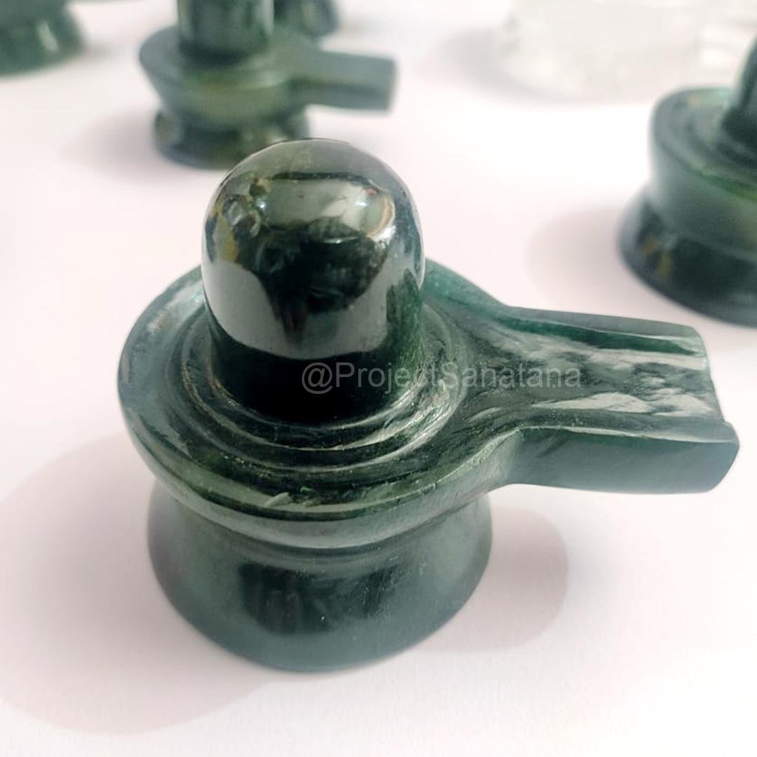 Green Jade Shiva Lingam – Natural Jade Shivling for Healing & Energy 220g -2.2" - Image 7