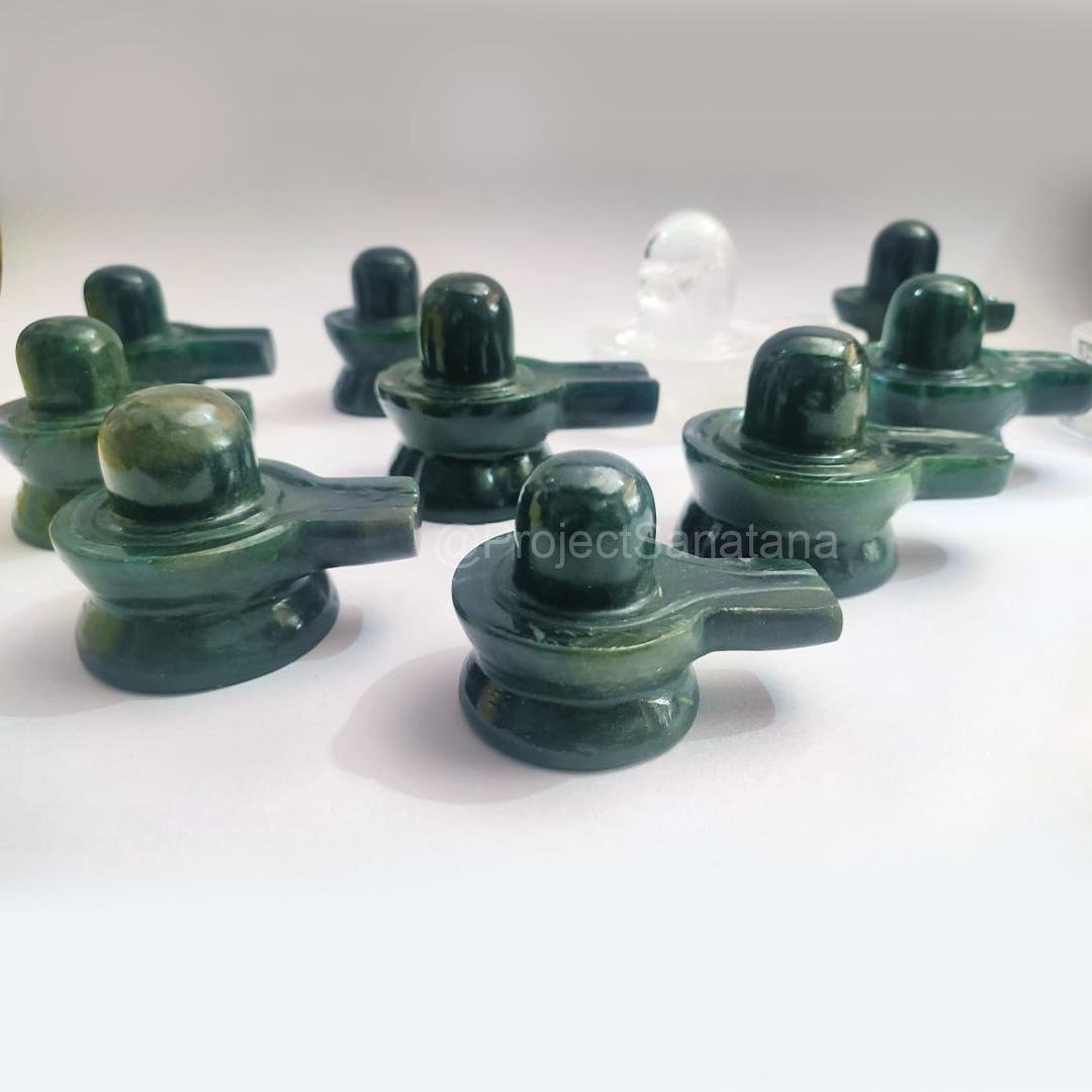 Green Jade Shiva Lingam – Natural Jade Shivling for Healing & Energy 220g -2.2" - Image 8