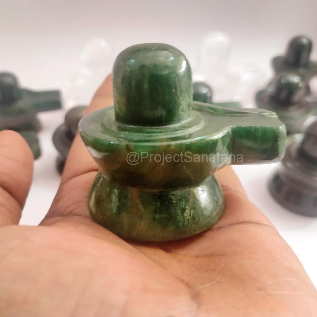 Green Jade Shiva Lingam – Natural Jade Shivling for Healing & Energy 240g - 2.2" - Image 12