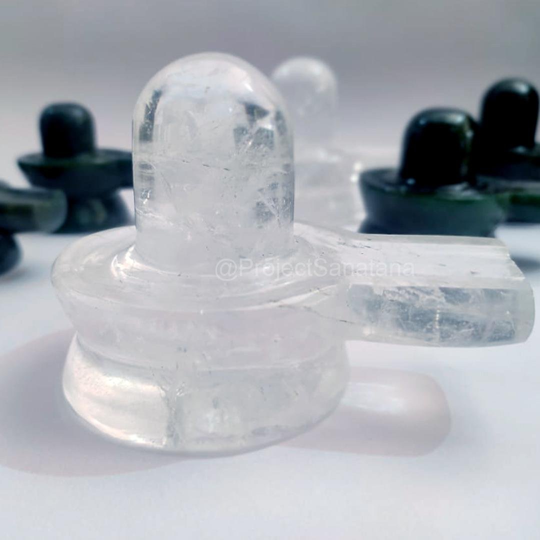 Sphatik Shiva Lingam– Natural Quartz Hand-Carved, Energized | For Health, Clarity, Purity & Spiritual Growth 440g - 2.5" - Image 7
