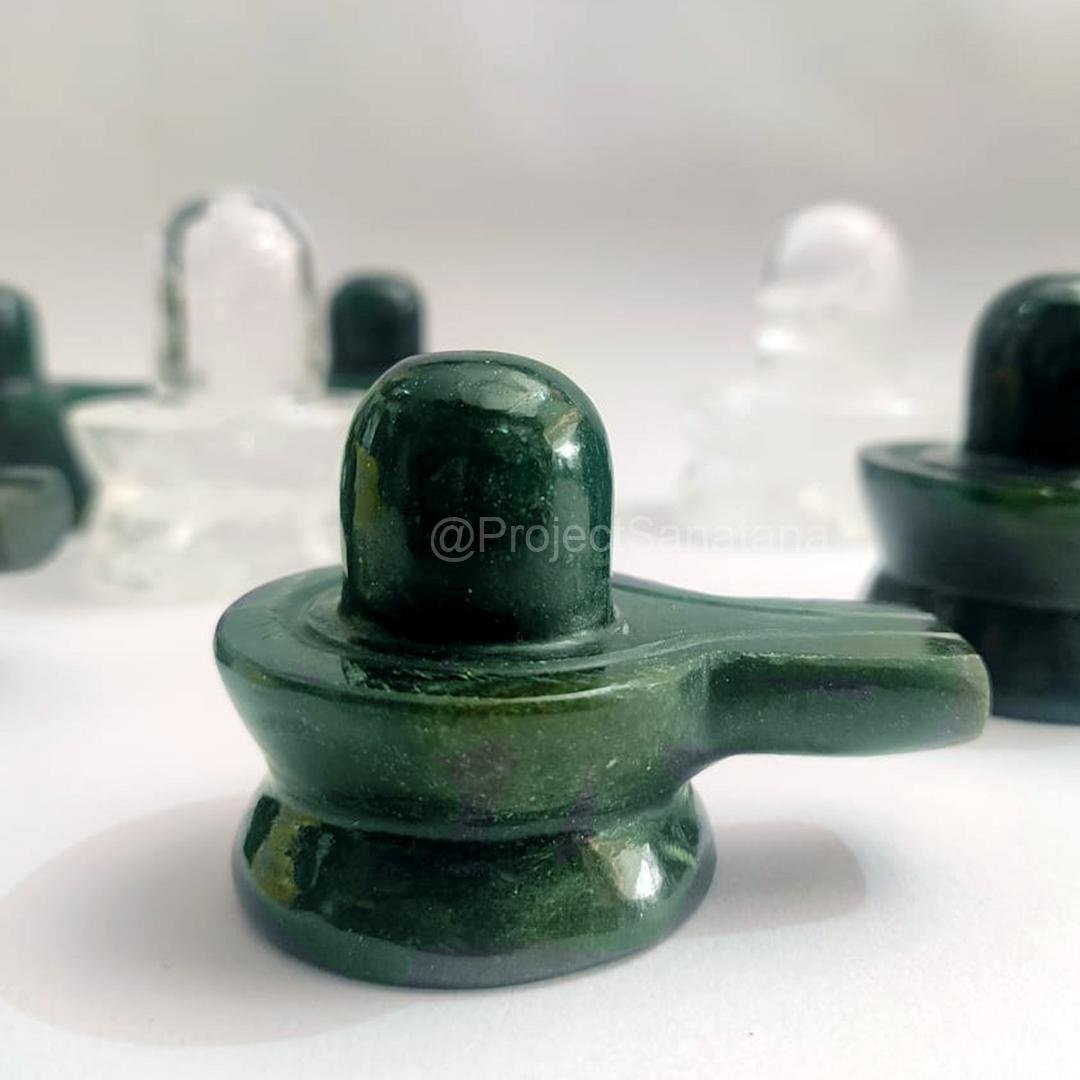 Green Jade Shiva Lingam – Natural Jade Shivling for Healing & Energy 180g -2" - Image 7