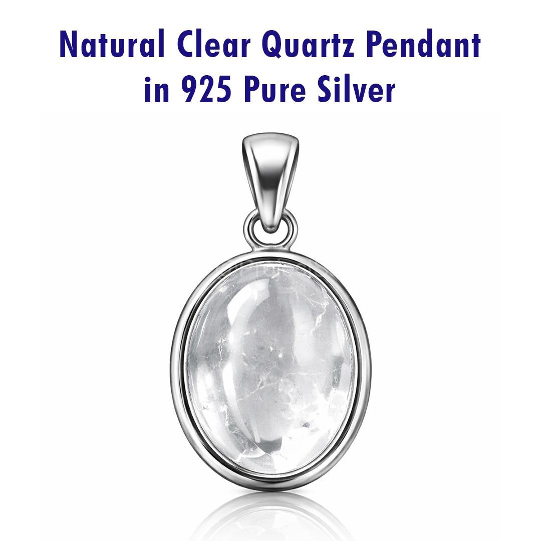 Natural Quartz Pendant in 925 Pure Silver - Image 2