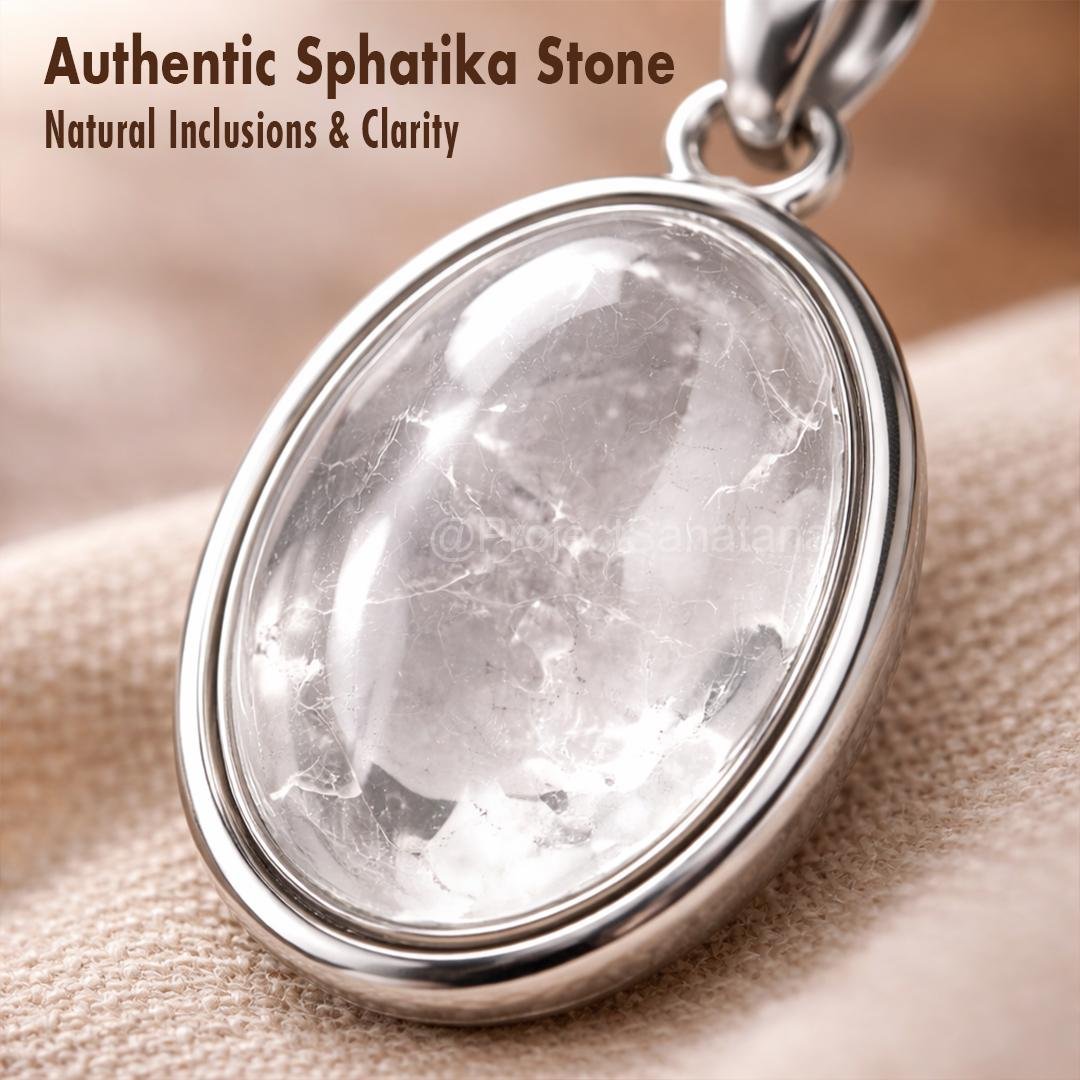 Natural Quartz Pendant in 925 Pure Silver