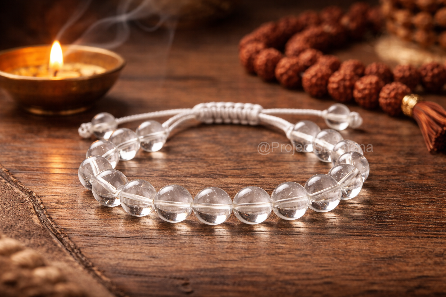 Clear Quartz Bracelet (Sphatika Bracelet) - Image 3