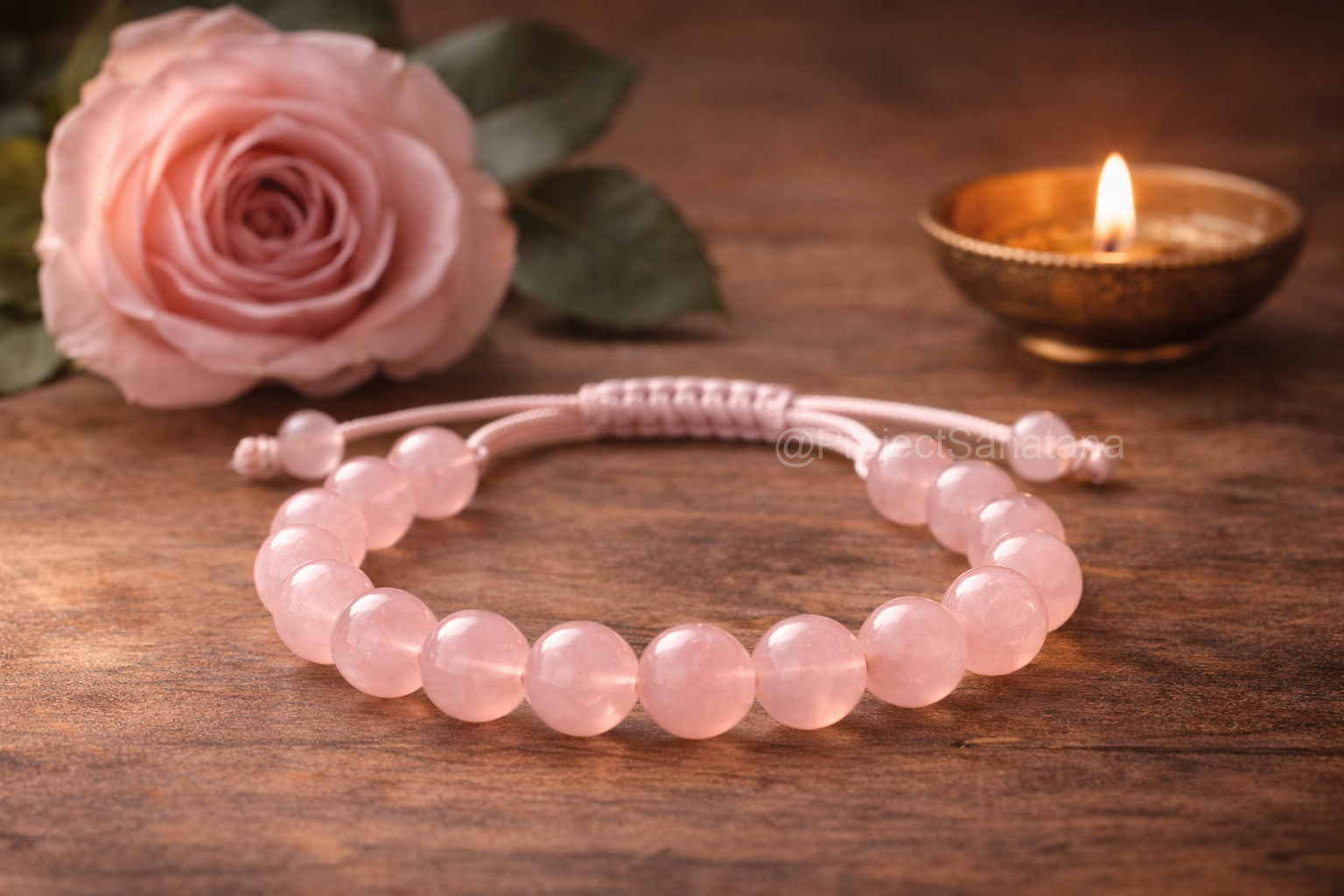 Natural Rose Quartz Bracelet, Symbol of Love & Emotional Harmony - Image 3