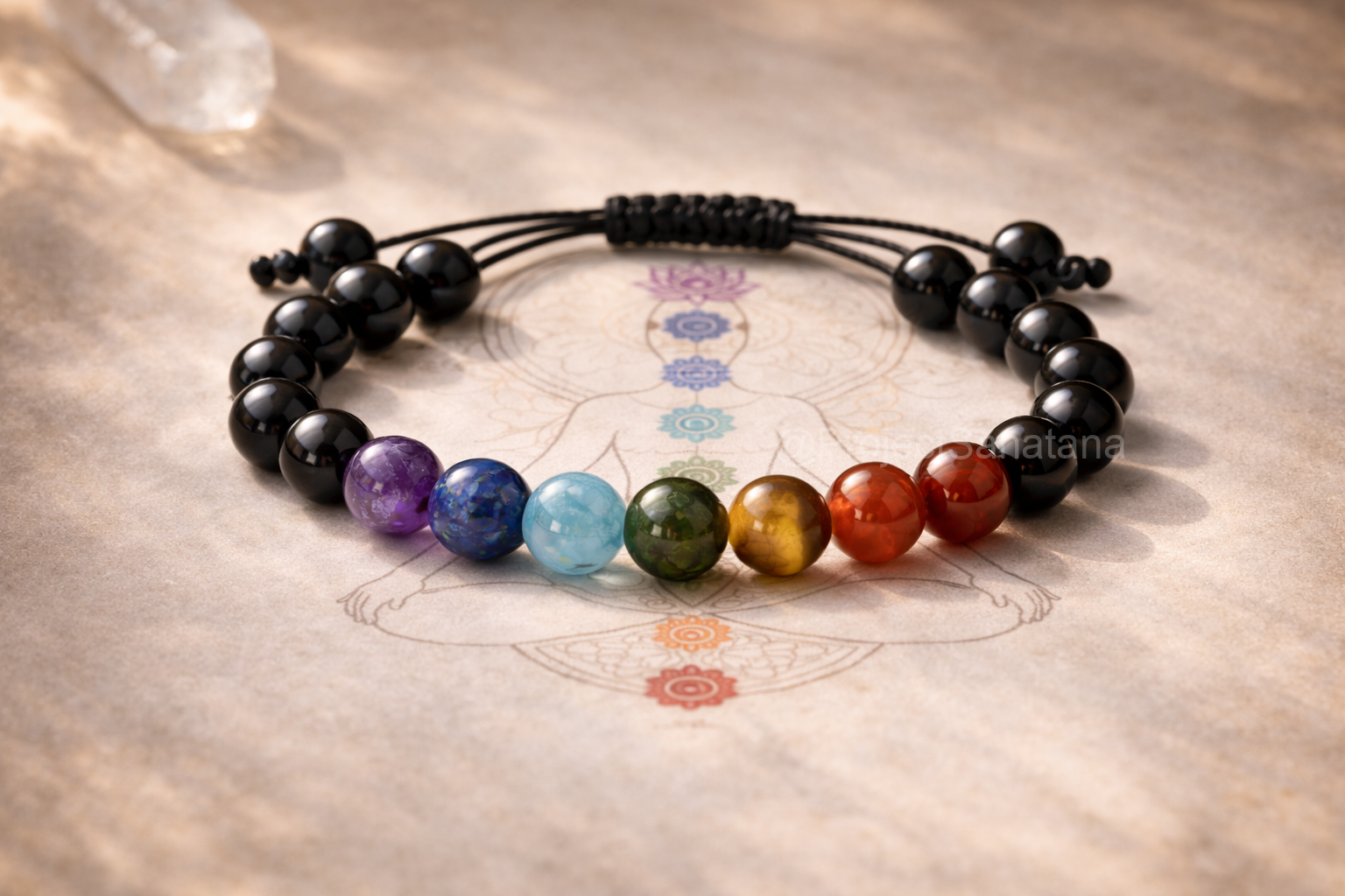 7 Chakra Bracelet with Black Tourmaline - Image 3