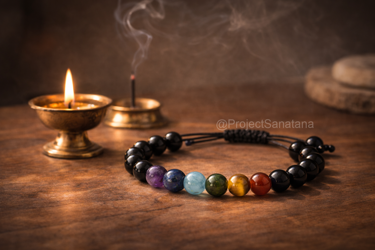 7 Chakra Bracelet with Black Tourmaline - Image 4