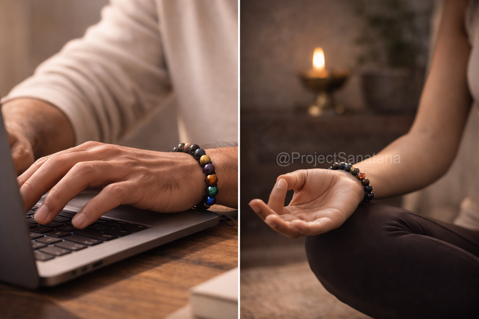 7 Chakra Bracelet with Black Tourmaline - Image 5