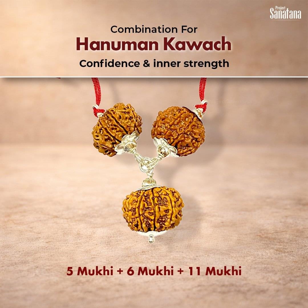 Hanuman Kavach Rudraksha Combination - Certified Beads
